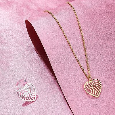 12 шт. 2 цвета 201 нержавеющая сталь филигранные подвески STAS-UN0029-90-1