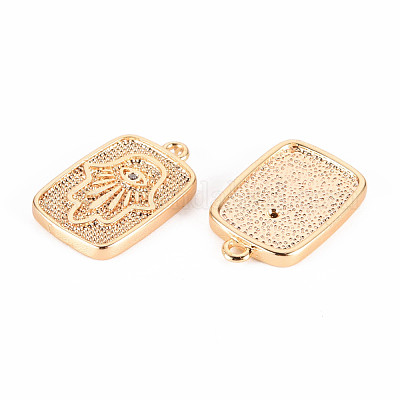 Латунные микропаве прозрачные подвески с фианитом KK-T062-136G-NF-1