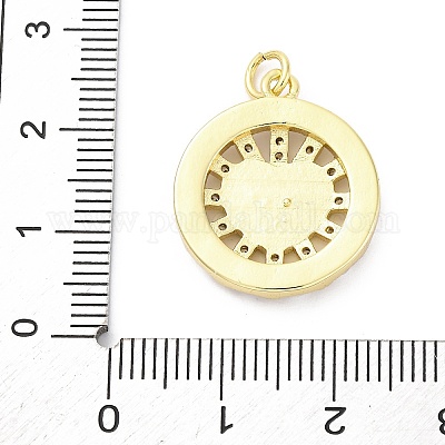 Подвески из латуни с микропаве из кубических цирконий KK-D325-24G-02-1