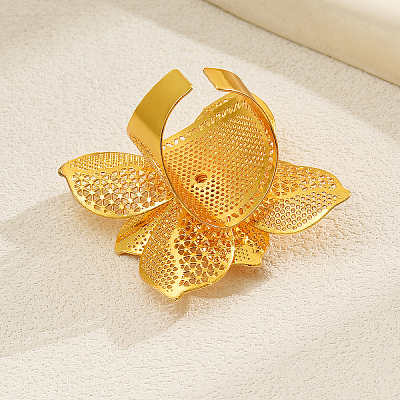 Элегантное полое железное свадебное кольцо-манжета с цветком для невесты на Ближнем Востоке в Рамадан OL9415-1