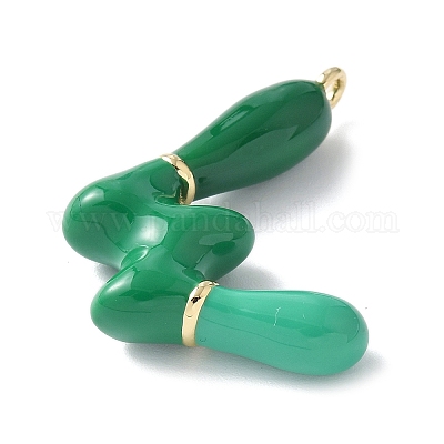 Латунь эмаль подвески KK-E093-03G-W-02-1