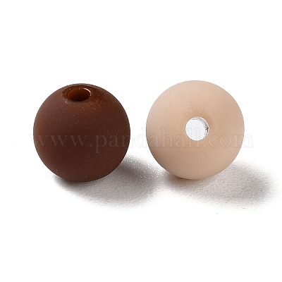 Прорезиненные бусины с имитацией силикона и акрила MACR-D029-01F-1