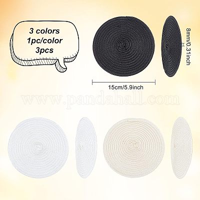 3 шт. 3-цветная полиэстеровая имитация соломы круглая основа для шляпы для шляпного дела AJEW-CA0002-79-1