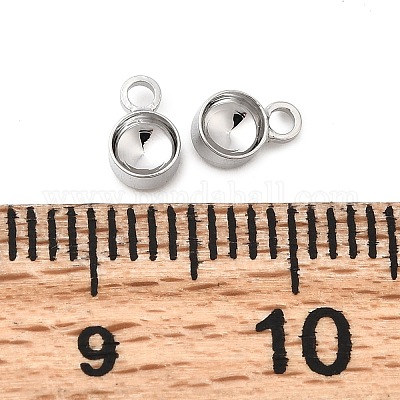 Плоские круглые подвески со стразами из латуни KK-P340-05P-1