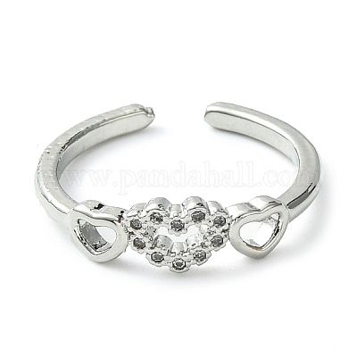 Кольцо Bass Micro Pave с кубическим цирконием RJEW-Z033-15C-1