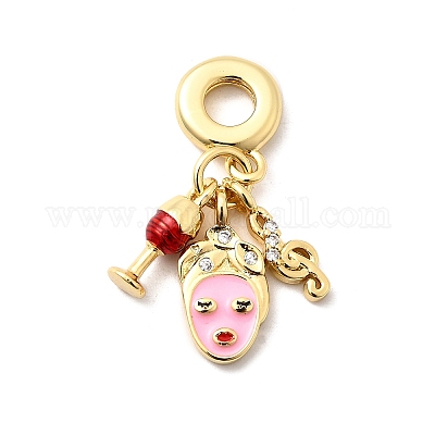 Латунь микропаве прозрачный кубический цирконий европейские подвески с подвесками KK-F904-15G-1