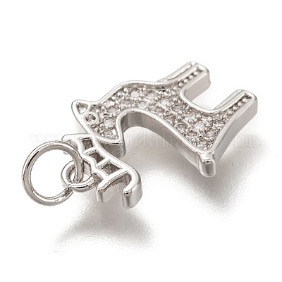 Латунные микропаве прозрачные подвески с фианитом ZIRC-B002-45P-1