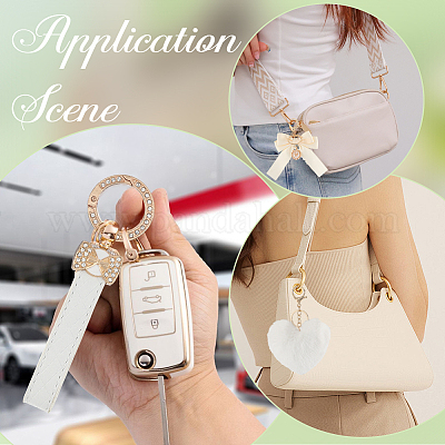 4 стиль плюшевый брелок в форме сердца из полиэстера и эмали KEYC-BBC0001-11B-1