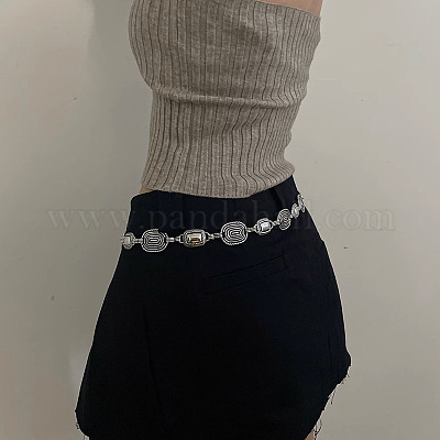 Ремни из сплава в тибетском стиле с прямоугольными овальными звеньями для женщин FS-WGA0700-01-1