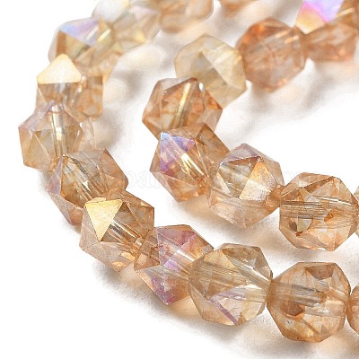 Прозрачные стеклянные бусины гальваническим пряди EGLA-F160-01D-1