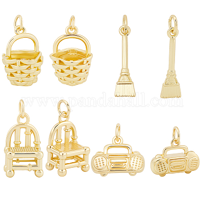 8шт 4 стиля латунные подвески&nbsp;KK-BBC0023-02B-1