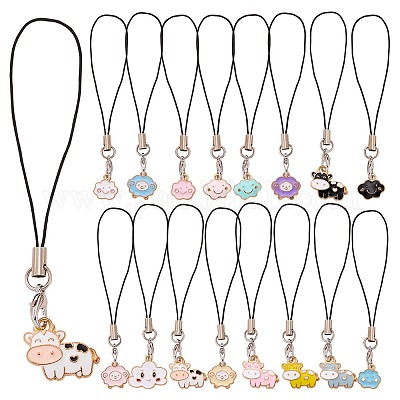 Мобильный ремешок из сплава эмали HJEW-SW00024-02-1