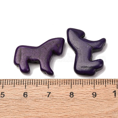 Синтетические бирюзовые бусины в виде лошади G-B015-10-1