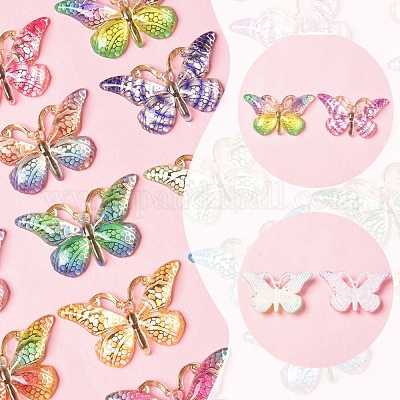 36 шт. 2 стиля печатных полупрозрачных акриловых подвесок MACR-FS0002-01-1