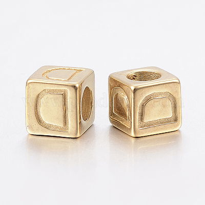 Европейские бусины с большими отверстиями из нержавеющей стали 304 STAS-H428-01G-D-1