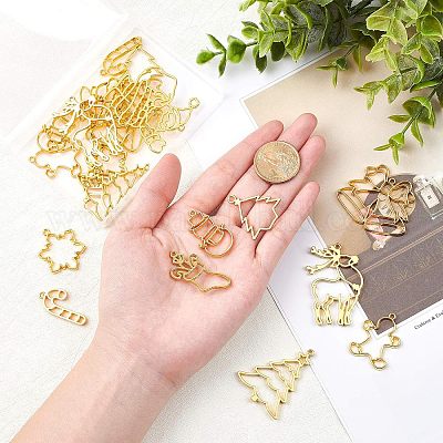 Рождественские подвески из цинкового сплава с открытой спиной PALLOY-OC0001-81G-1