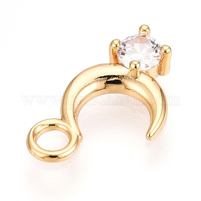 Латунные микропаве прозрачные подвески с фианитом KK-T075-50G-1