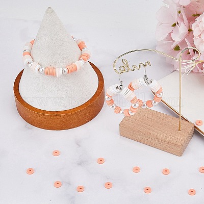 3 нить плоских круглых бусин из полимерной глины ручной работы CLAY-SC0001-69B-1