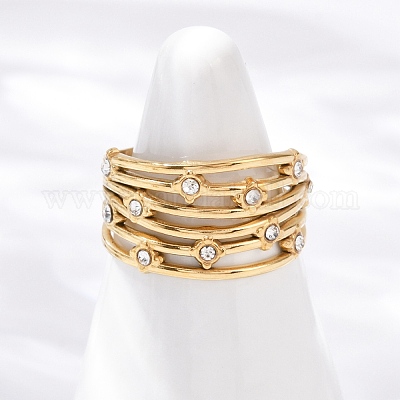 Открытые кольца манжеты из нержавеющей стали 304 RJEW-S629-10G-A-1