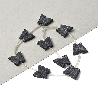 Натуральный черный камень бисер нитей G-B136-A07-1