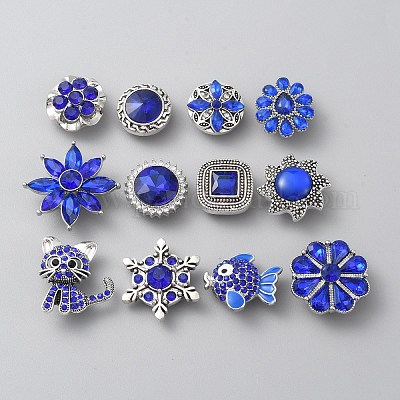 Кнопки сплав горный хрусталь оснастки DIY-WH0449-39-1