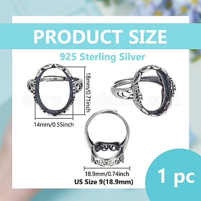 Регулируемые 925 фунт стерлингового серебра STER-BC0003-57-1