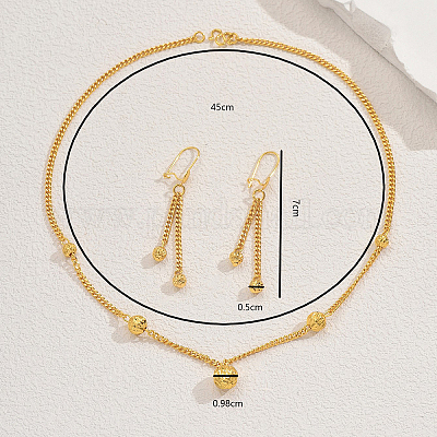 Комплект из ожерелья и серег из круглых бусин из сплава для женской вечеринки RA8718-1