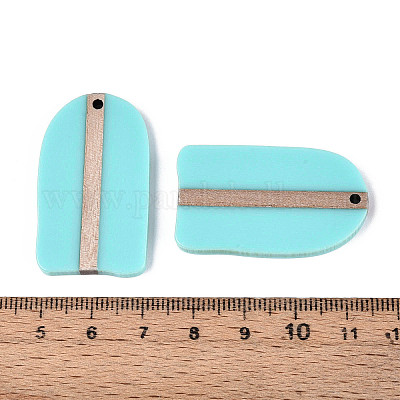 Кулоны из непрозрачной смолы и дерева RESI-T057-48A-1