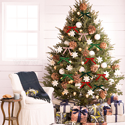 40 ярд двухцветной односторонней бархатной ленты с рождественской тематикой SRIB-HY0001-10-1