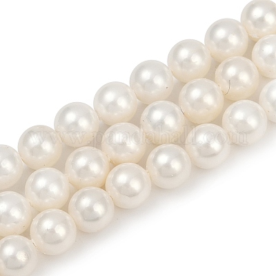 Полированные оболочки жемчужина круглый бисер нитей PEAR-XCP0001-11-1