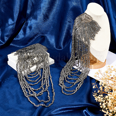 2 шт. эполеты с кисточками из смоляных бусин FIND-FH0016-57A-1