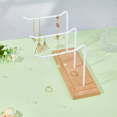 1-ярусная 3-рядная железная витрина для ювелирных изделий EDIS-WH0029-97A-1