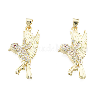 Латунные микропаве прозрачные подвески с фианитом ZIRC-N039-254-1