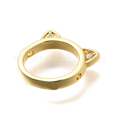 Латунная оправа из бусинок из прозрачного кубического циркония с микропаве KK-S508-34G-1