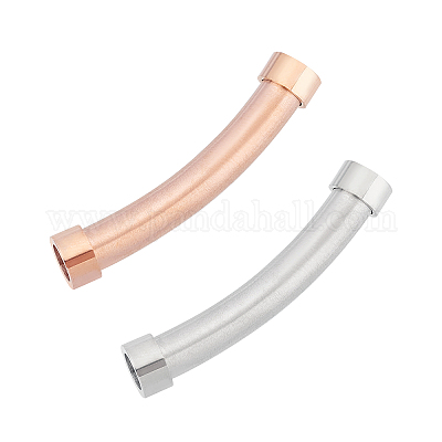 2 шт. 2 стиля трубчатых бусин из нержавеющей стали 304 STAS-UN0020-72-1