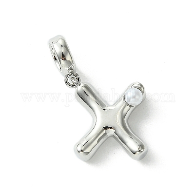 Покрытие стойки латунь с АБС-пластиком жемчуг европейские подвески KK-G501-02X-P-1