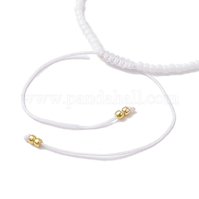 Регулируемые браслеты из плетеных бусин из натурального радужного лунного камня и семян BJEW-JB10181-01-1