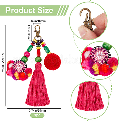 Богемные подвески из полиэстера HJEW-WH20010-01B-1