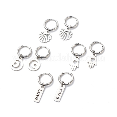 Некорневая нержавеющая сталь 304 серьги-кольца для женщин EJEW-JE05037-1