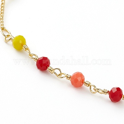 Ножные браслеты из граненого стекла AJEW-AN00379-1