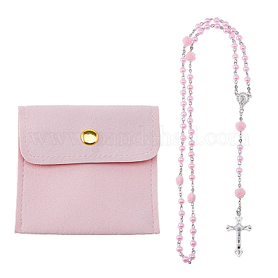 1 шт. ожерелье из четок из сплава и искусственного жемчуга NJEW-DC0001-13A-1