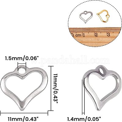 Подвески в виде открытого сердца из нержавеющей стали 304 STAS-UN0003-61-1