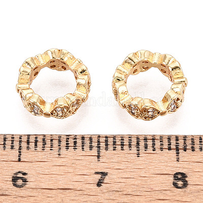 Латунь микропаве прозрачный кубический цирконий европейский бисер KK-N275-03G-1