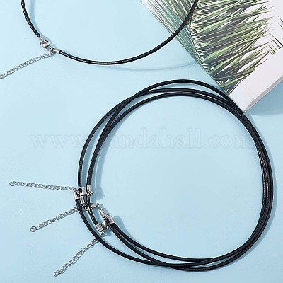 Изготовление 10 шт. круглых кожаных шнуров для ожерелий MAK-CL0001-01C-1