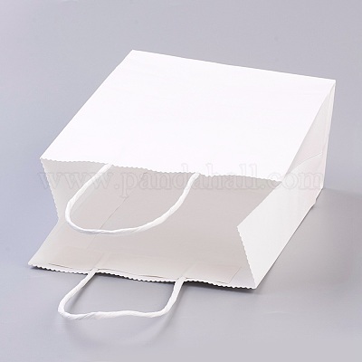 Bolsa Kraft para Regalo: 1C Rayas Blancas 16x8x21.5cms. - Rufipacks