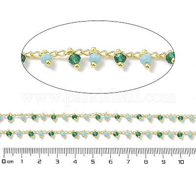 Цепочка из латуни и стекла CHC-A009-05G-02-1