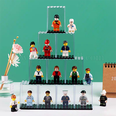 Прозрачная пластиковая витрина для минифигурок&nbsp;LS-ODIS-WH0043-25-1