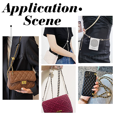 Плетеные ручки из искусственной кожи и железные цепные ручки для сумок AJEW-WH0312-97-1