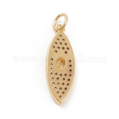 Латунные микропаве прозрачные подвески с фианитом KK-D532-08G-1