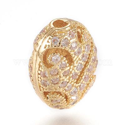 Латунные микро проложить кубического циркония бусы ZIRC-F062-21G-1